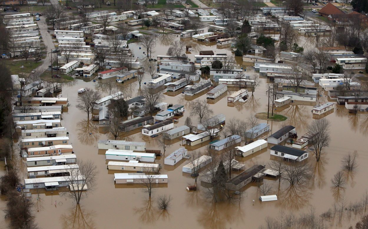 Historic flooding on the Meramec River flood Arnold